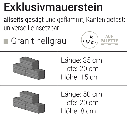 granit hellgrau exklusivmauerstein