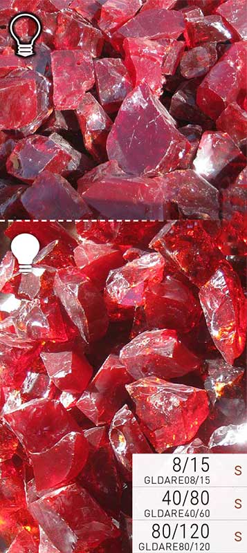Glassteine rot
